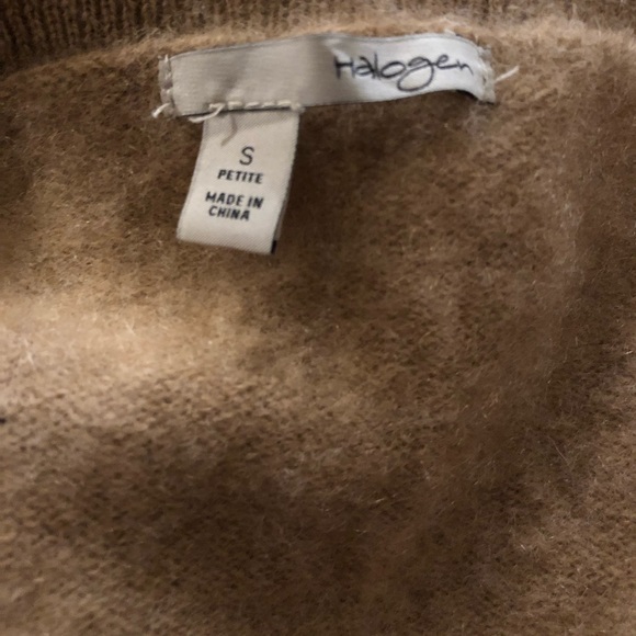 HALOGEN Tan Cashmere Sweater Size Small Petite - Picture 3 of 4